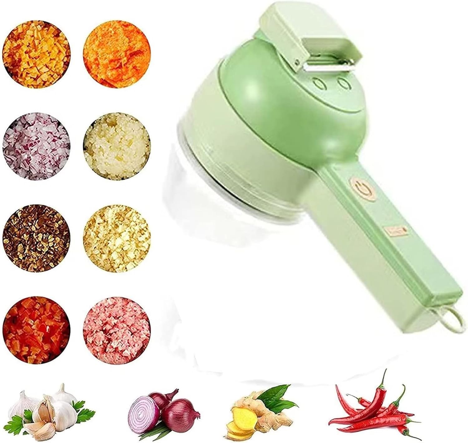 4 in 1 Handheld Electric Vegetable Cutter Set, USB Rechargeable Food