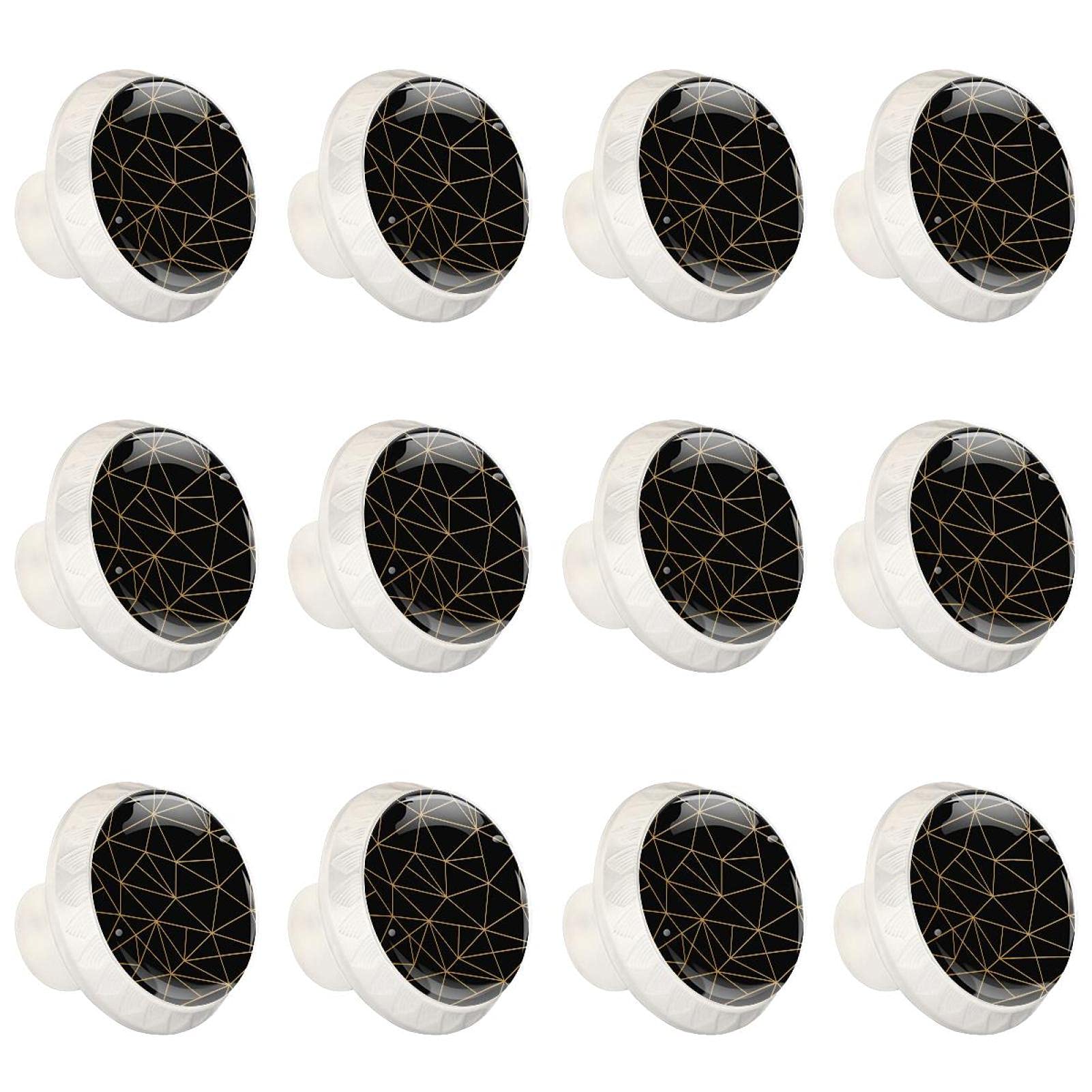 Boutons d'armoires de cuisine haut de gamme au design géométrique noir