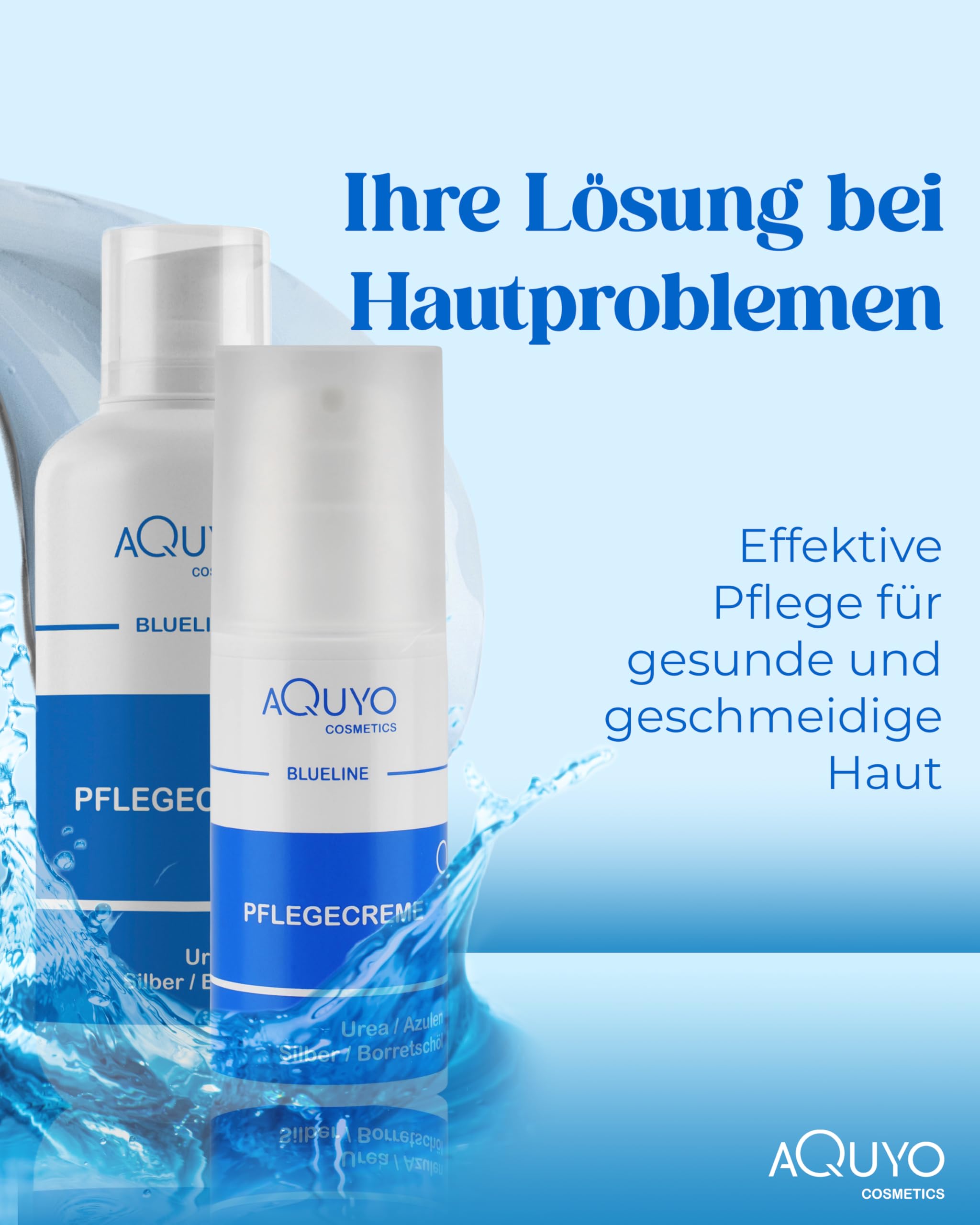 Blueline Creme bei Ekzem, Neurodermitis & Hautausschlag | Körpercreme für trockene, unreine Haut | Pflegecreme bei Juckreiz und Hautirritationen (500ml Spender) | ohne Parabene & Parfüm