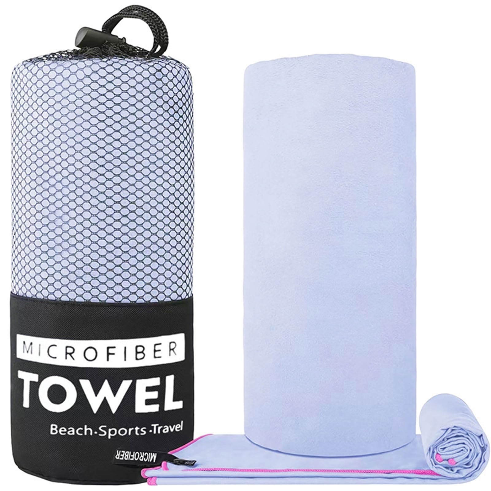 GMEqfhpOPS Quick-Drying Sports Towel Thick Sand Free Microfiber Quick Dry Towel, Super Absorbent Soft Swim BeachTowels for Men, Women Towels Bath(Light purple,40x80cm)