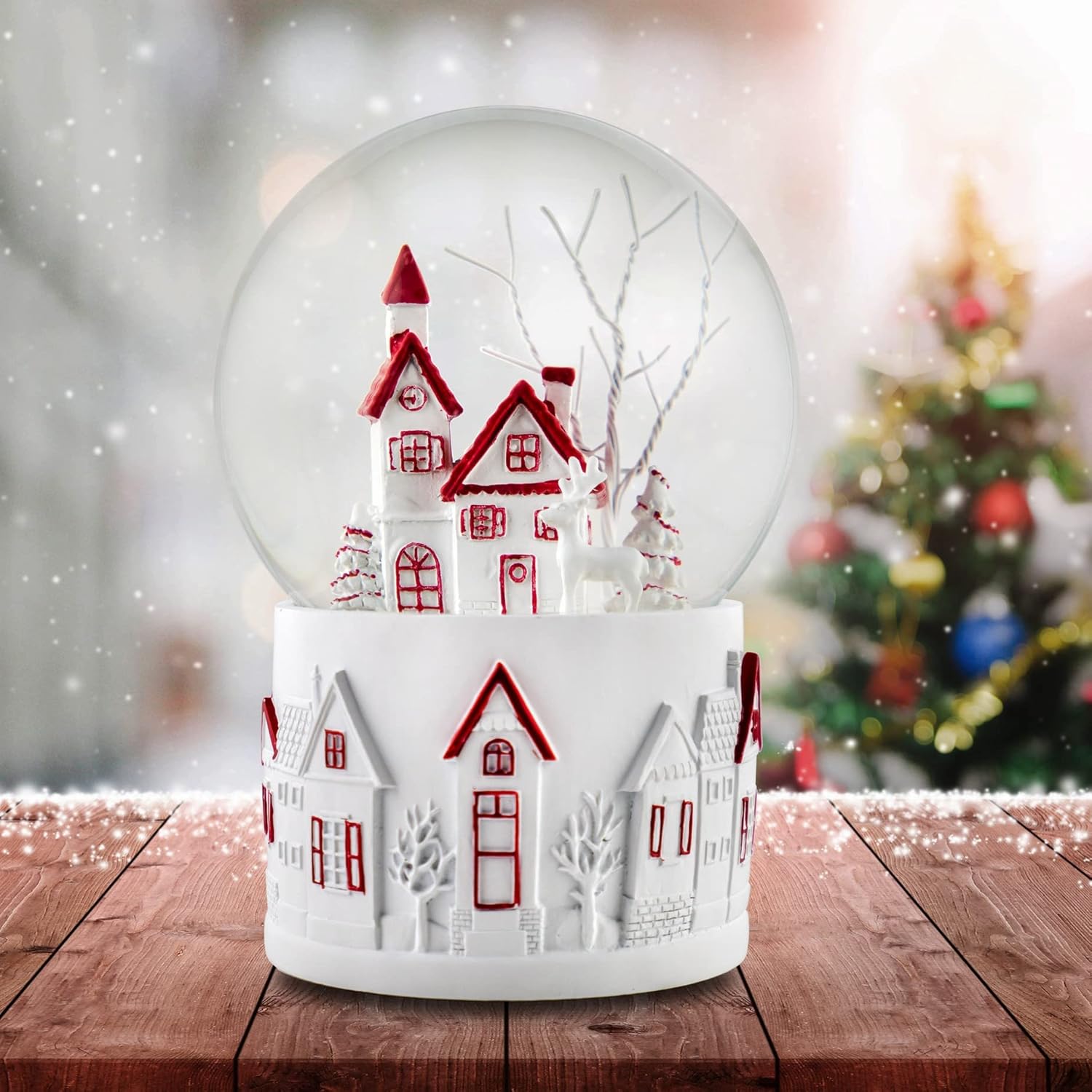 120 MM Christmas Village Musical Snow Globe by San Francisco Music Box Company - Image 2