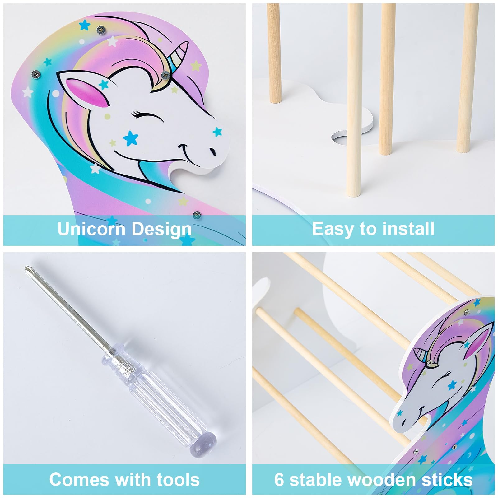 Unicorn Castle Headband Holder Staccabile Headband Girls Double Layer Hairband Gioielli Bracciale Display Rack