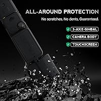 Vista 5 de Funda para Pocket 3, Funda Protectora de Silicona Suave Compatible con DJI Osmo Pocket 3 Creator Combo/para Xtra Muse, Protector de Pantalla Ligero