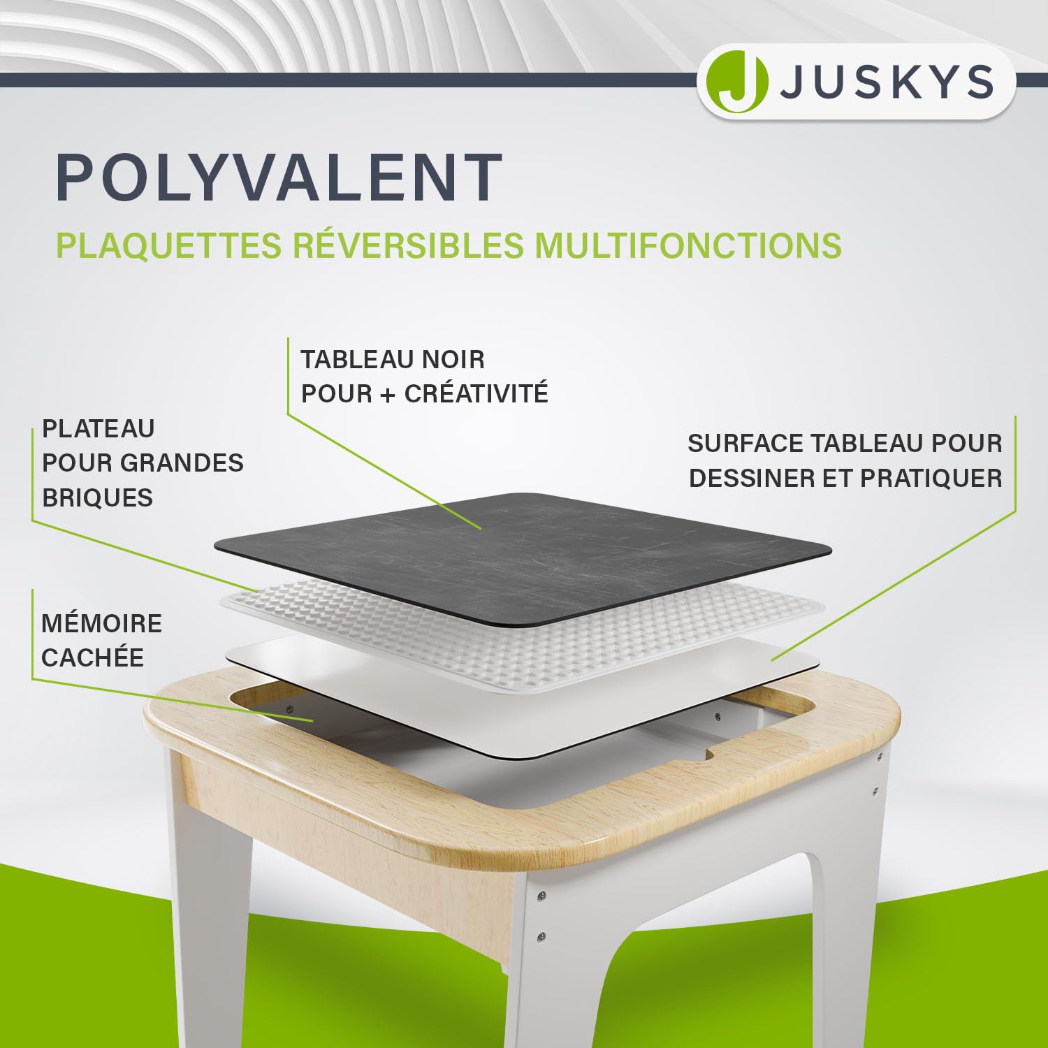 Juskys Ensemble de sièges pour Enfants Milou, Set 2 chaises & 1 Table en Bois, Table de Jeu avec Rangement, Coin Jeu pour Enfants, Naturel