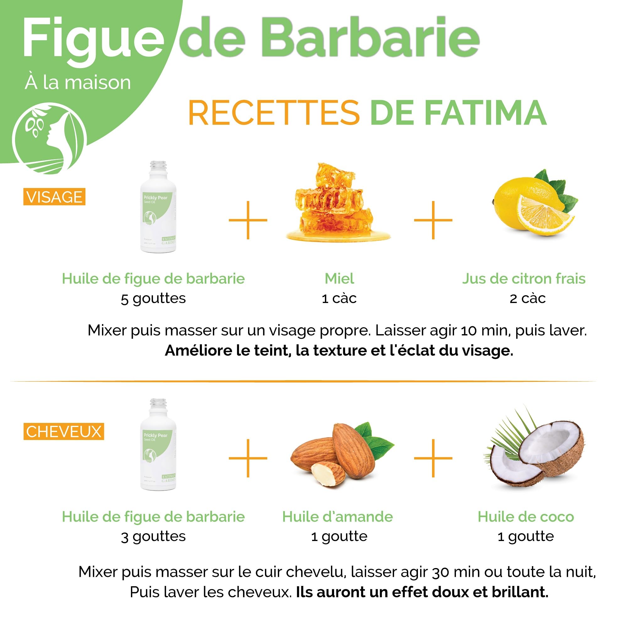 Fatima's Garden Huile de Graines de Figuier de Barbarie - Sérum Anti-Âge Bio, 50ml