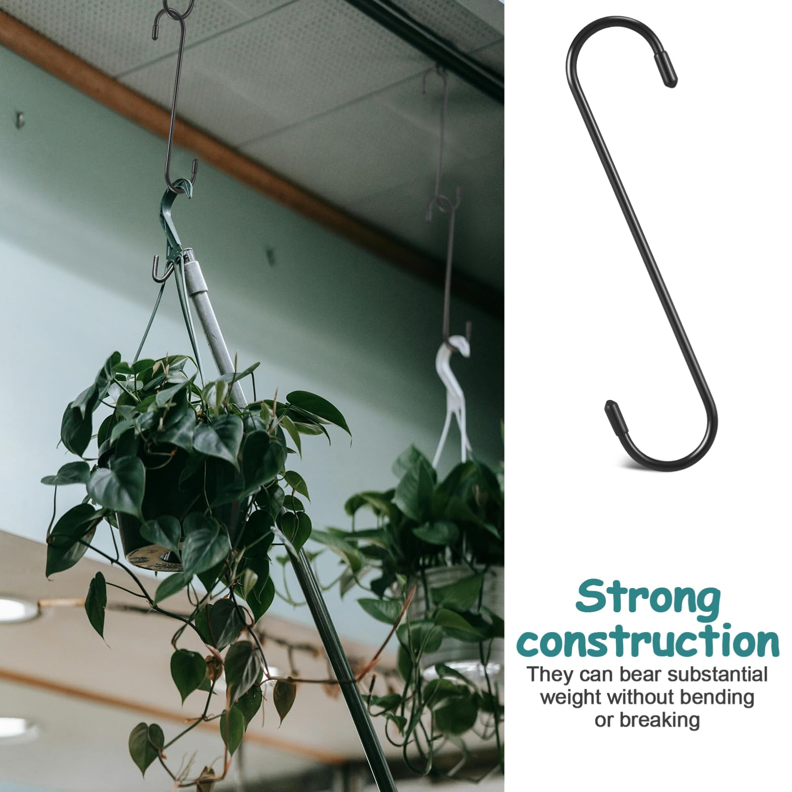 POPETPOP 6piezas Ganchos s Pesados Para Colgar Plantas Utensilios De Cocina y Calipers De Freno Instalación Rápida y Alta Capacidad De Carga Ganchos De Metal Con Puntas De Goma Uso