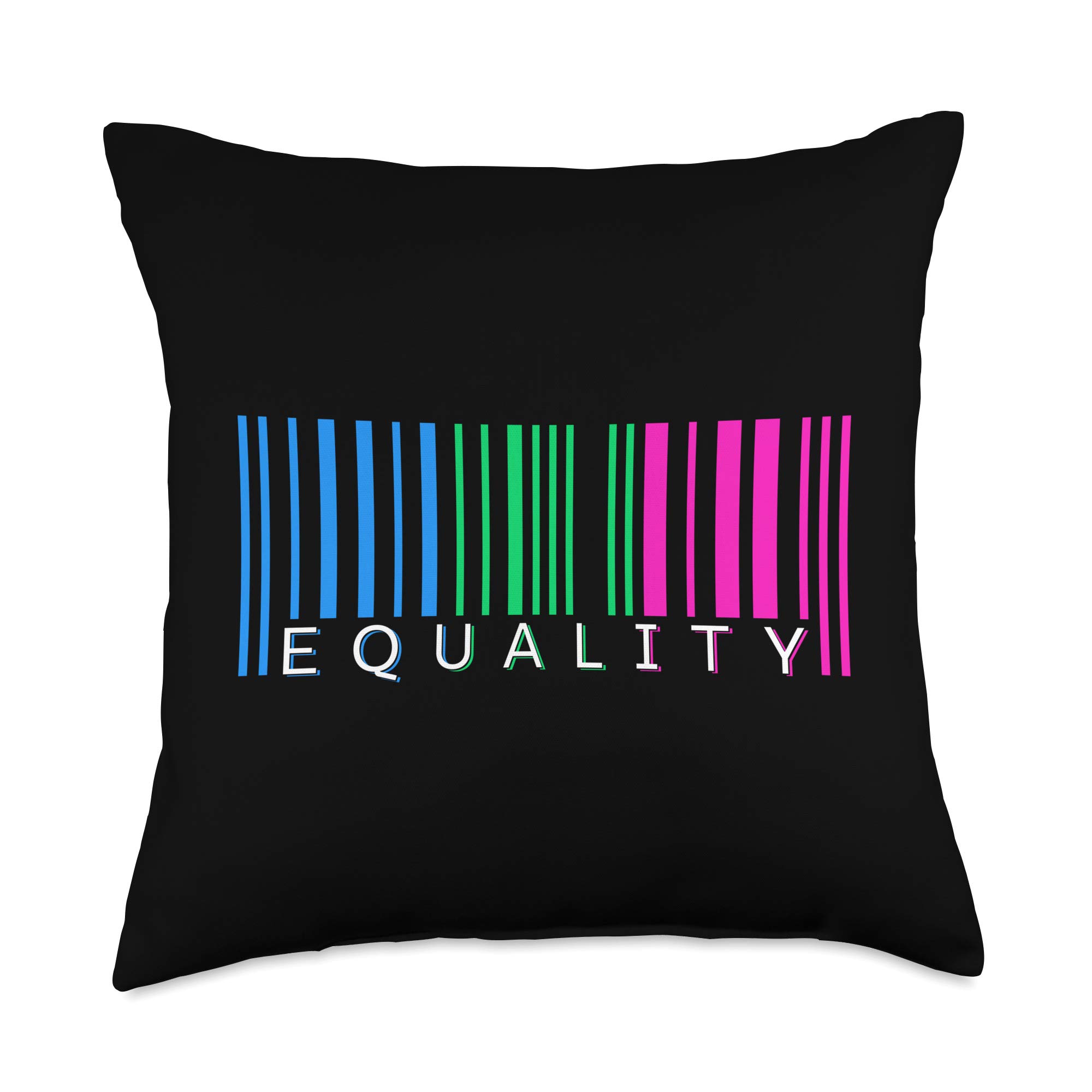 Polysexual Community Sign I Support LGBTQai GAYy Barcode I Polysexuality Colors Flag Pride Motive Throw Pillow, 18x18, Multicolor