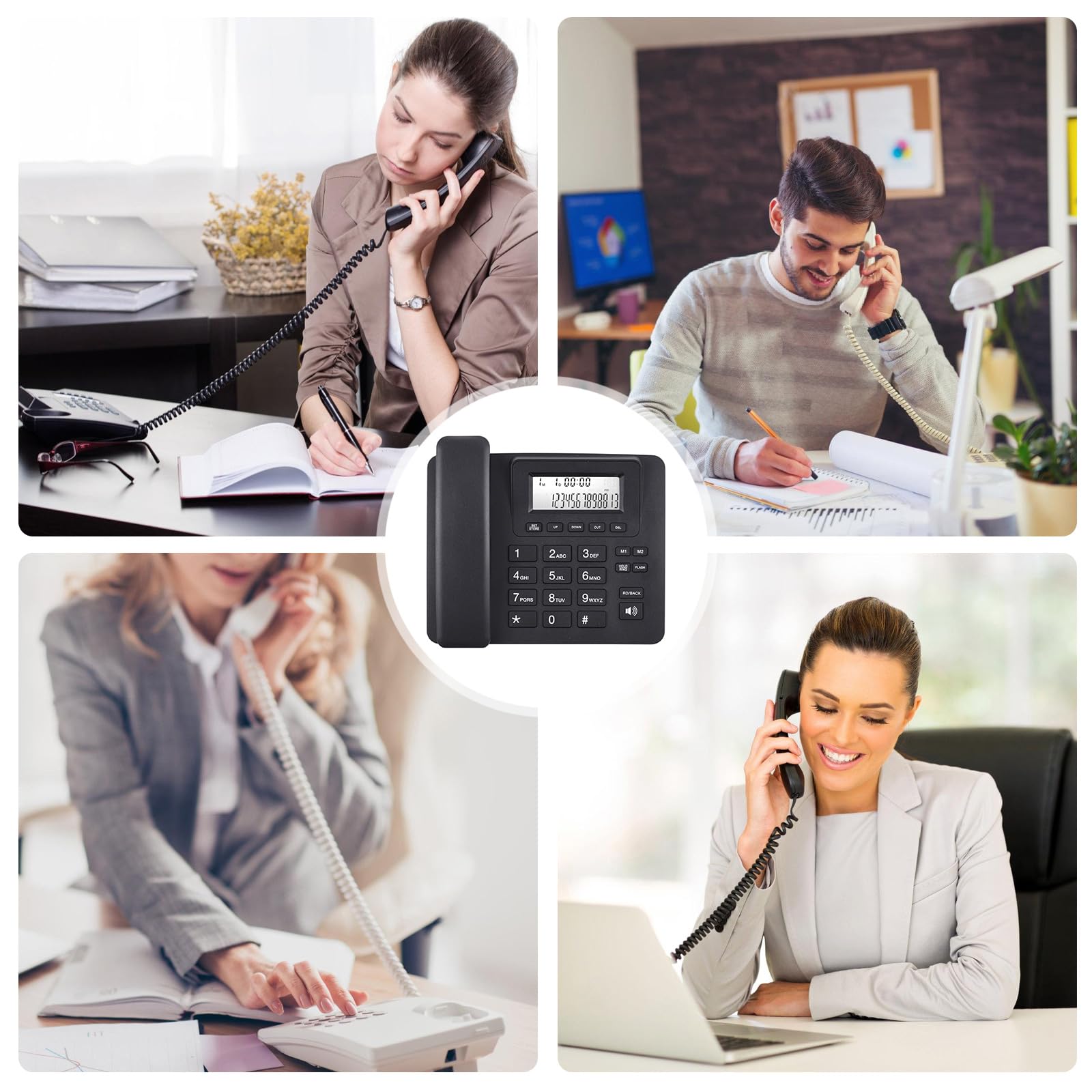 Telefono con filo da tavolo per telefono fisso domestico con vivavoce a pulsanti grandi per hotel in casa, ufficio, qualità vocale