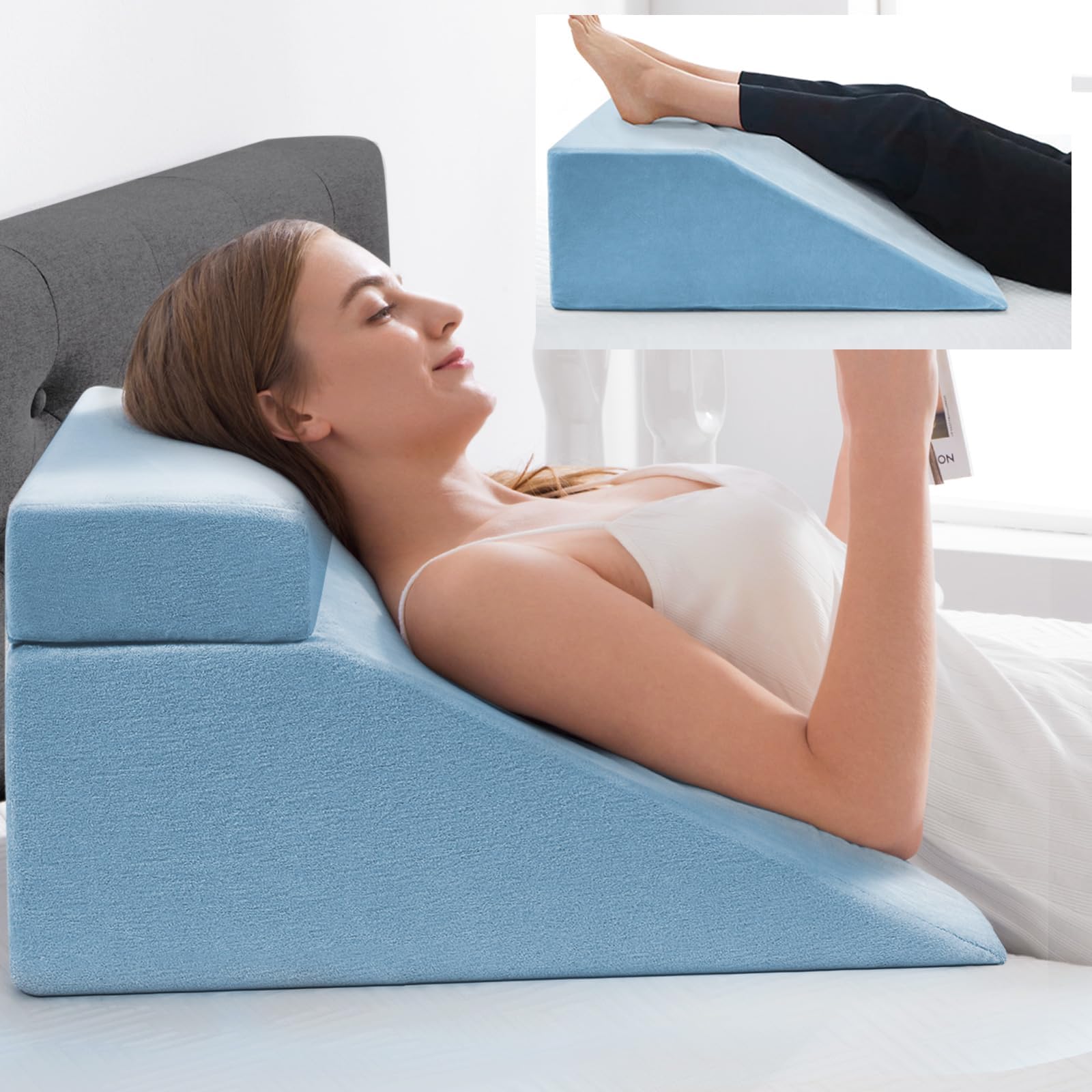 Proheeder Wedge Pillow for Reading and Watching in Bed Support