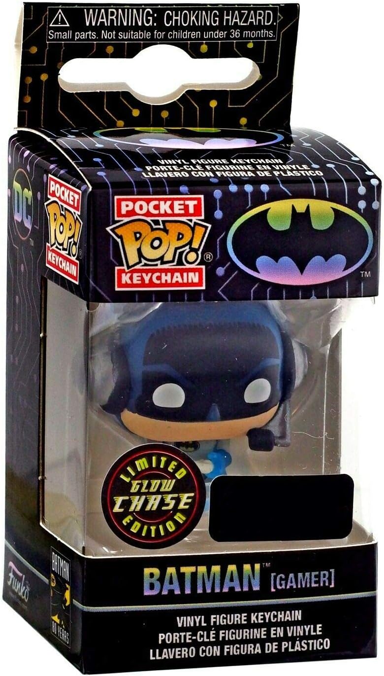 Funko Pocket Pop! Keychain: Batman Gamer Limited Edition Glow in The Dark Chase Exclusive