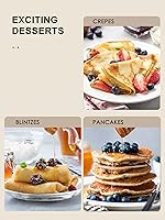 Vista 5 de Reemix - Máquina para hacer crepas, plancha compacta para panqueques, control de temperatura preciso, plancha eléctrica antiadherente de 12