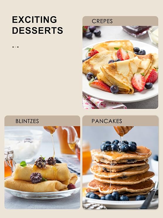 Crepe Maker Machine, Reemix Compact Pancake Griddle Precise Temperature Control, Nonstick 12 Electric Griddle, Batter Spreader for Eggs, Pancakes, Omelets and Quesadillas (Black)
