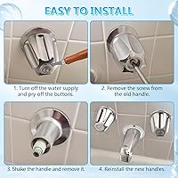 Vista 4 de Enhon 2 Piece Shower Knob Replacement, Hot and Cold Faucet Knobs Compatible with Price Pfister Verve Tub Shower, Include 2 Faucet Handles and 2