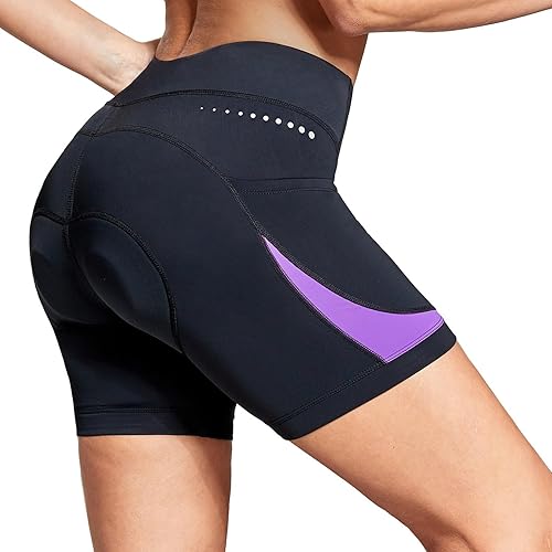 Miniatura 2 de baleaf Pantalones cortos para ciclismo con acolchado 4D para mujer, ropa interior de gel para ciclismo, bolsillos