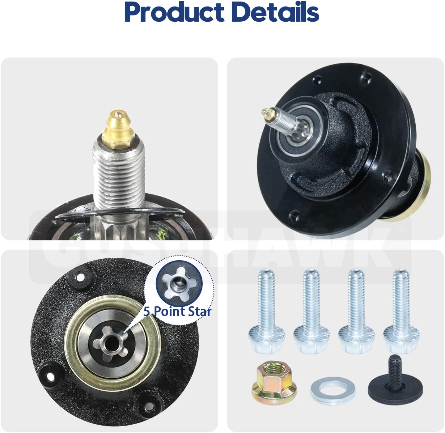 2 Pack 539131898 Spindle Assembly with 199789 Pulley Replaces Husqvarna 539131898, 539131767, 532199789 for Husqvarna 42" TS242D, TS242XD, Z242E, Z242F Mowers