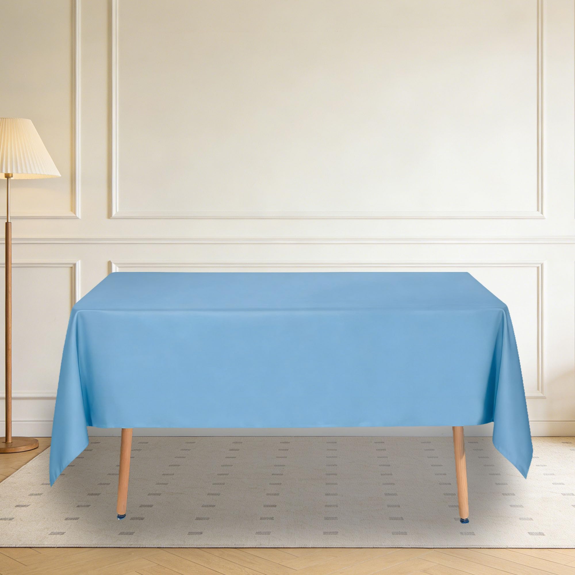 Nappe imperméable bleu ciel pour repas de Noël et fêtes de fin d'année en famille