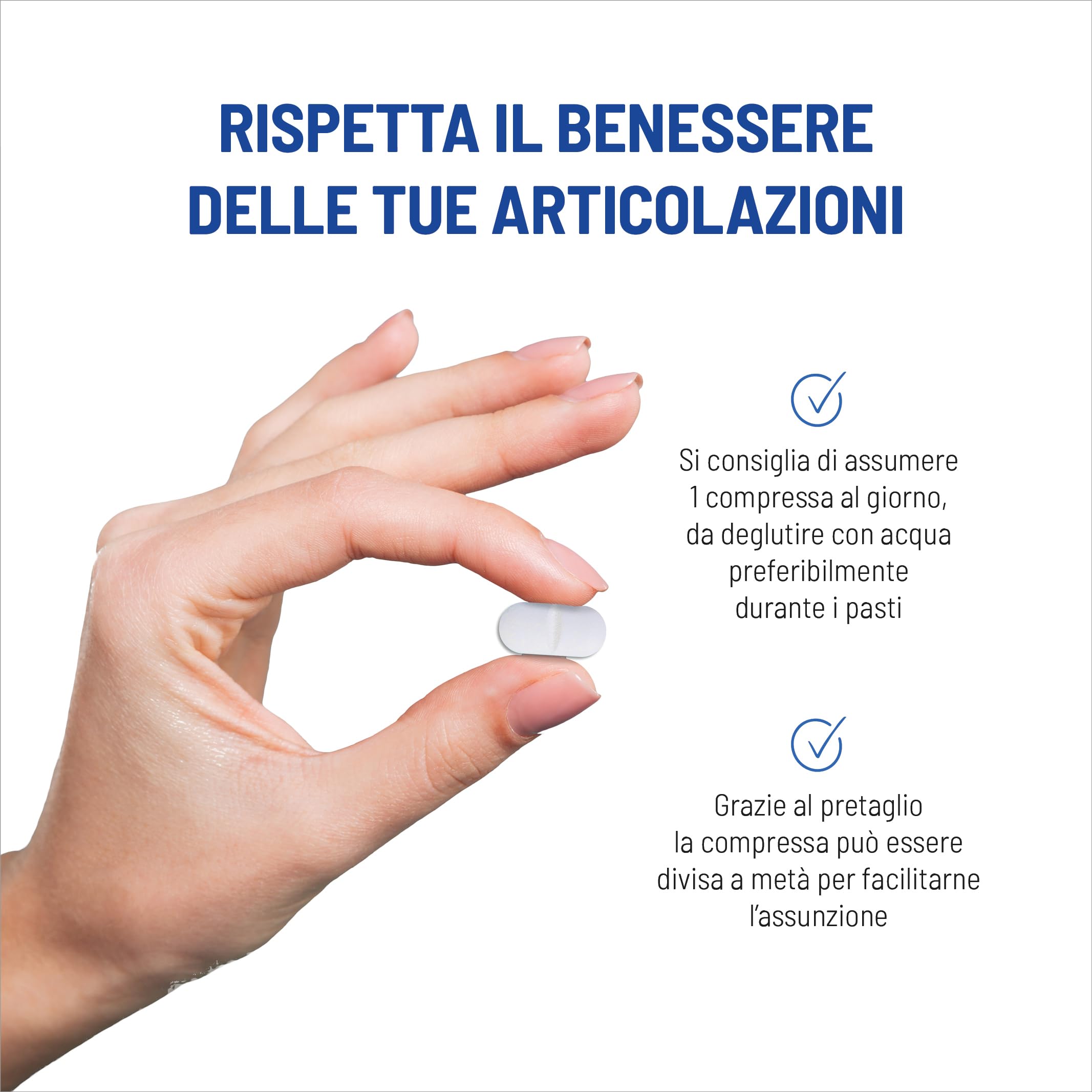Equilibra Integratori Alimentari, Glucosamina & Condroitina Complex, Integratore a Base di Glucosamina e Condroitina, con MSM, Calcio, Zinco e Vitamina D3, Per le Articolazioni, 90 compresse