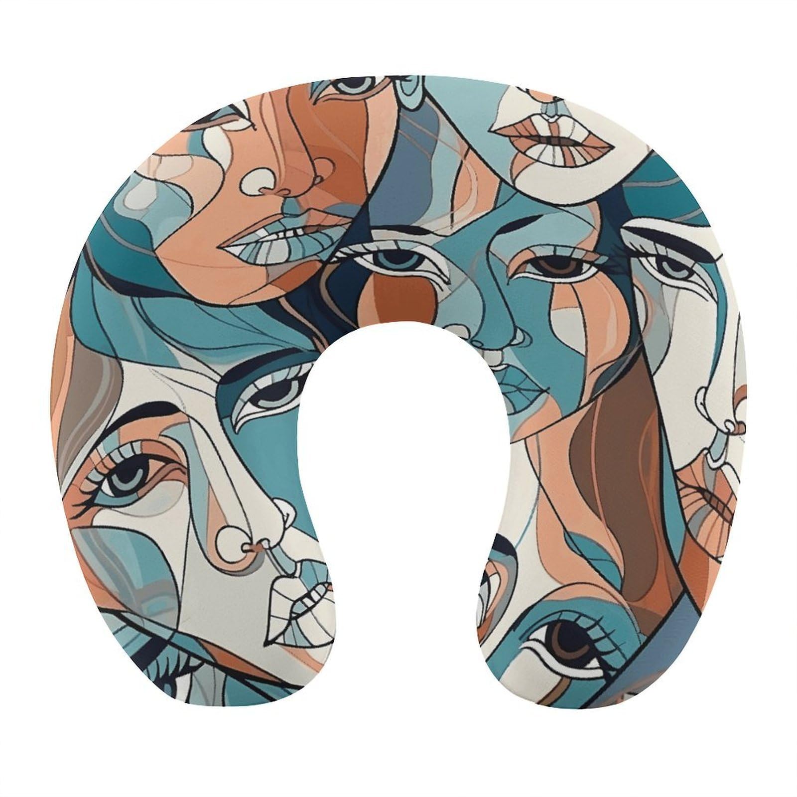 Cuscino a forma di U con linee lisce, nucleo in memory foam, cuscino per fornire supporto per il collo, cuscino da viaggio, adatto per aerei, auto, case e uffici.
