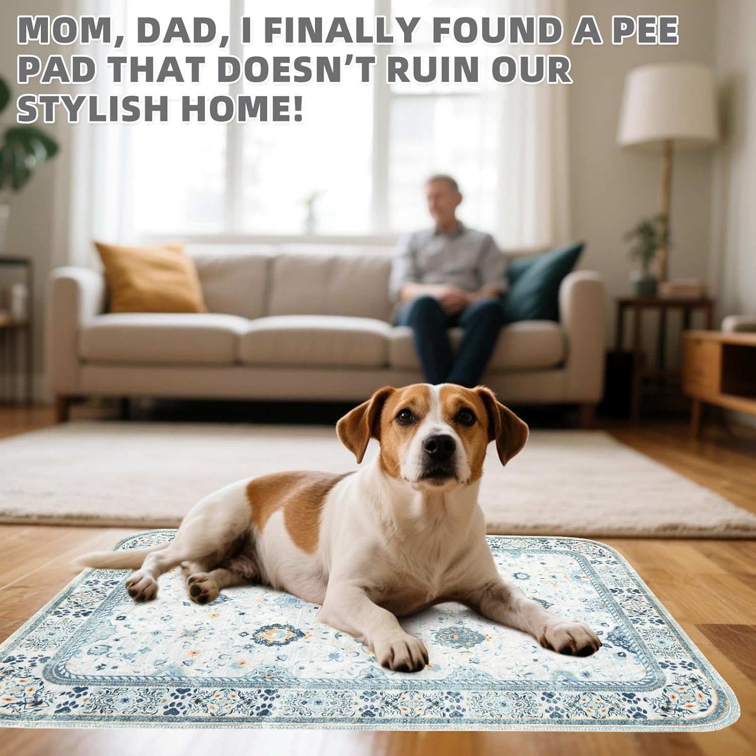 KOOLTAIL Washable Pee Pads for Dogs, 2 Pack Super Absorbent Reusable Puppy Training Pads Waterproof, Nonslip and Leak-Proof Dog Pee Pads, Large Pet Mats Whelping Pads for Floor, Crate, Couch 36x36