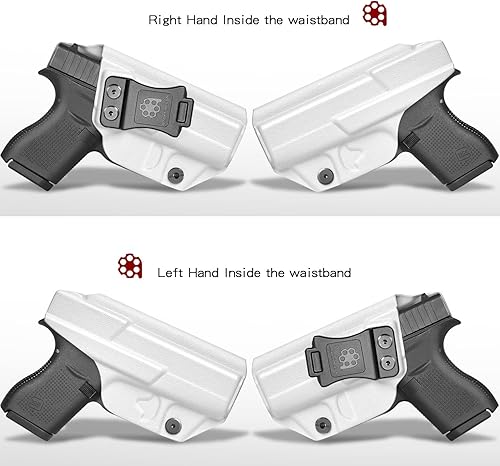 Miniatura 5 de Amberide IWB KYDEX Funda Ajuste Pistola Glock 42, Cintura interior de transporte oculto, inclinación ajustable y retención 'Posi-Click', fabricado