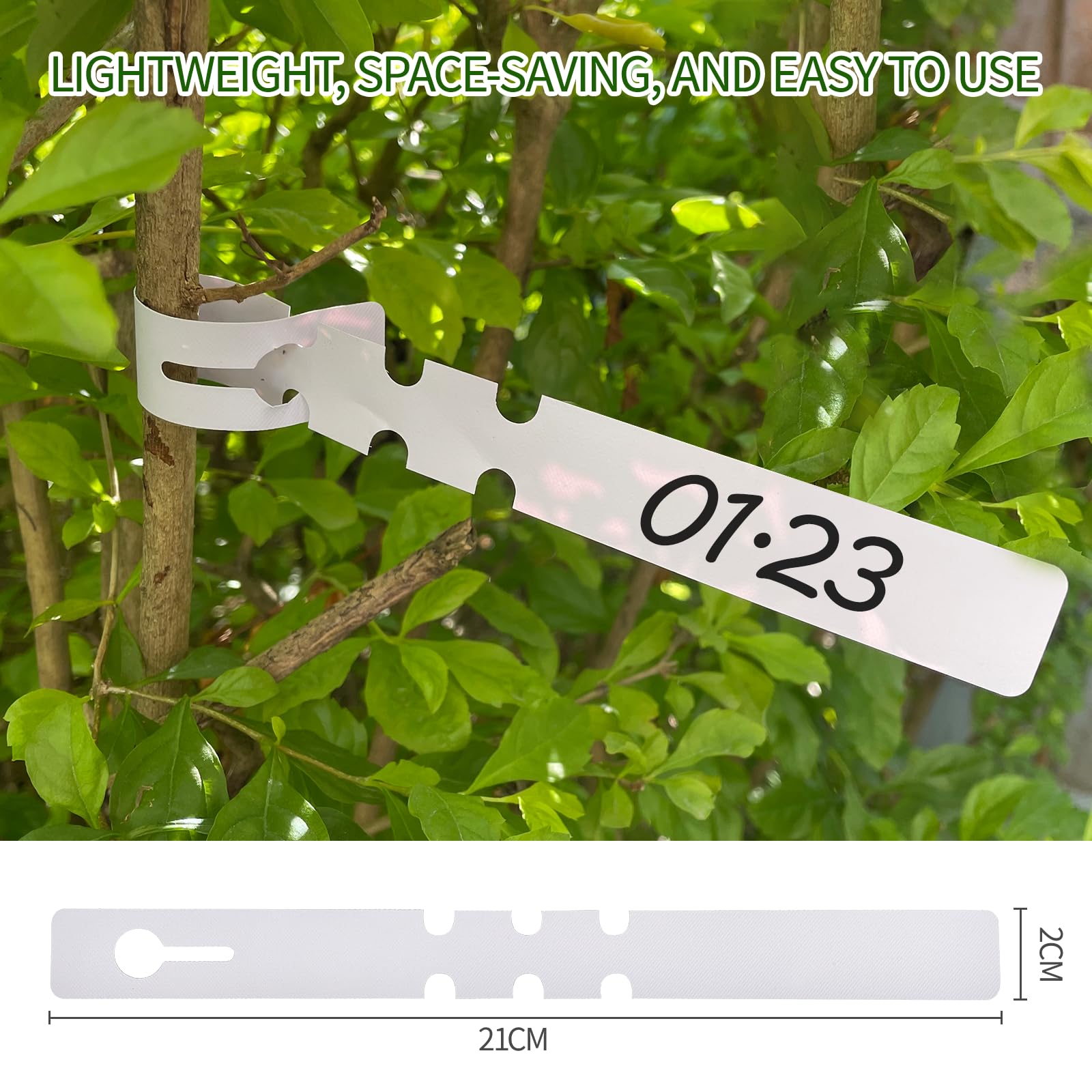 400 Piezas Etiquetas Plantas de Plástico, Colgantes Etiqueta Jardinería Impermeables, Etiqueta Jardinería Impermeables, 21 * 2 cm, para Jardín, para Guardería y Huerto, Blanco