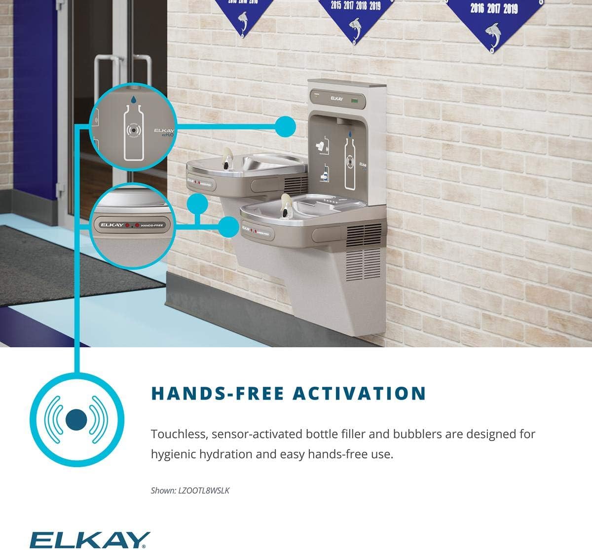 Elkay EZO8WSSK EZH2O Bottle Filling Station with Single ADA Cooler Hands Free Activation Refrigerated Stainless, Stainless Steel
