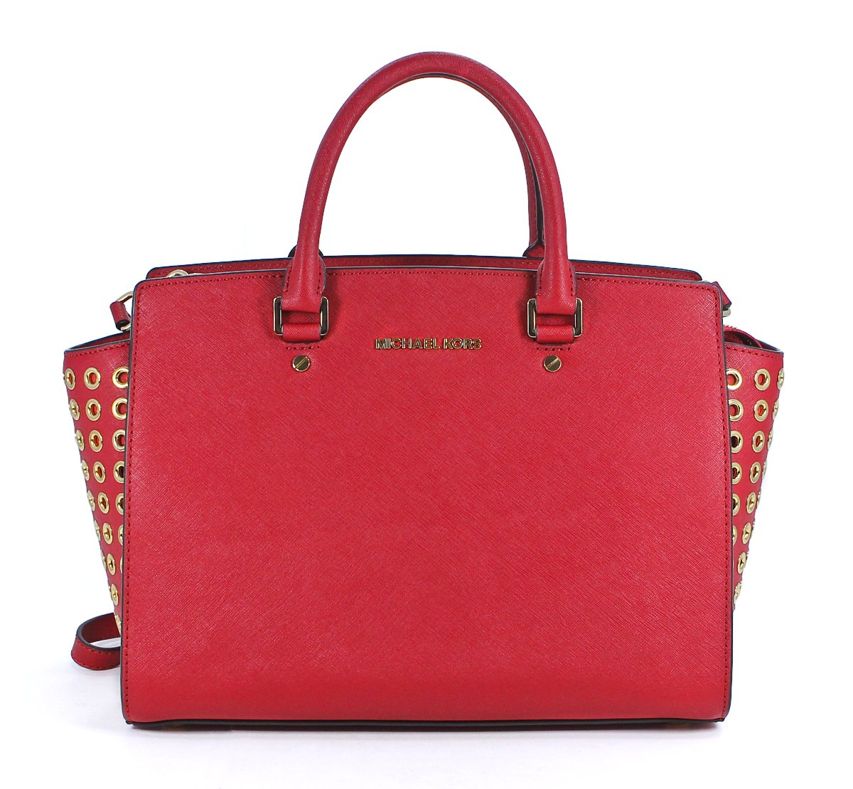 Michael Michael Kors Selma Gromett Large Top Zip Satchel Red