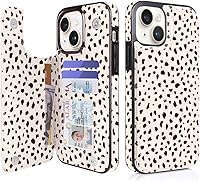 Vista 52 de uCOLOR Funda compatible con iPhone 15 de 6.1 pulgadas con ranura para tarjetero, función atril, doble cierre magnético y bloqueo RFID, funda de 6.1