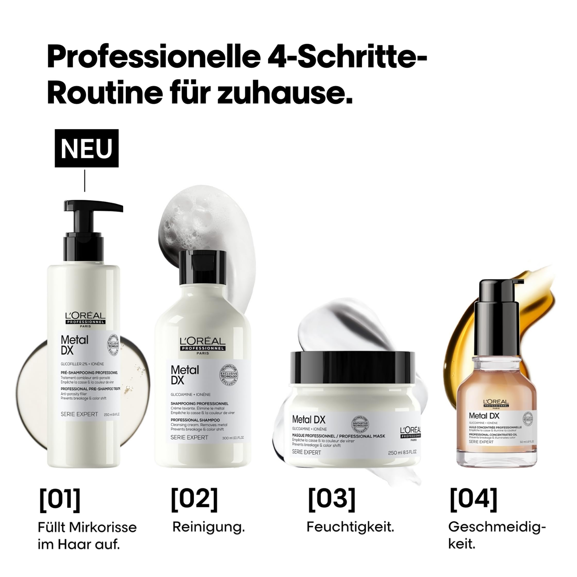 L'Oréal Professionnel Haarshampoo für farbbehandeltes Haar, Strahlende Farben & Glanz, Serie Expert, Metal DX Shampoo