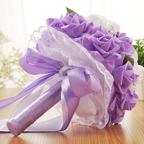 Miniatura 2 de Plantas falsas para decoración del hogar, flores artificiales, rosas de cristal, ramo de boda, flores preservadas, relleno de jarrón para