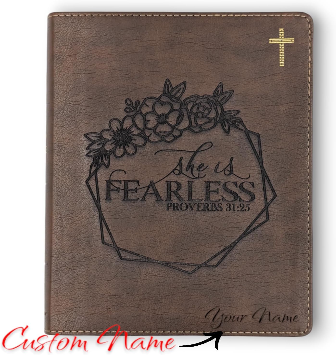 Custom Laser Engraved She is Fearless NIV Bible | Personalized NIV Journal Bible | Gift Bible For Women Custom Name | Custom Study Bible