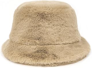 Zylioo Oversize 3XL/2XL/XL Fluffy Bucket Hat,L/M/S Faux Fur Warm Hat Petite,Large Winter Plush Fuzzy