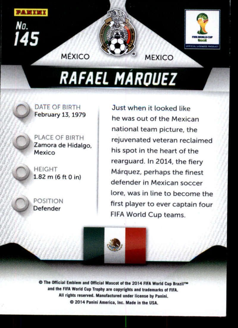 Amazon.com: 2014 Panini World Cup Prizm #145 Rafael Marquez Mexico