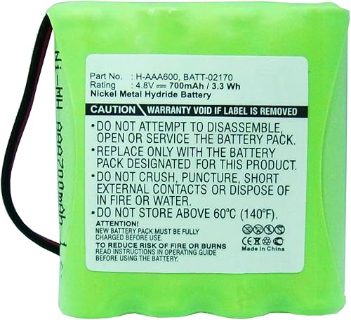 Miniatura 6 de Synergy Digital Batería para monitor de bebé, compatible con Lindam 02170 Monitor de video, (Ni-MH, 4.8 V, 700 mAh), ultra alta capacidad, repuesto