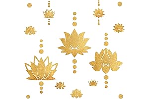 Golden Lotus Wall Decal: A Divine Embodiment of Hinduism