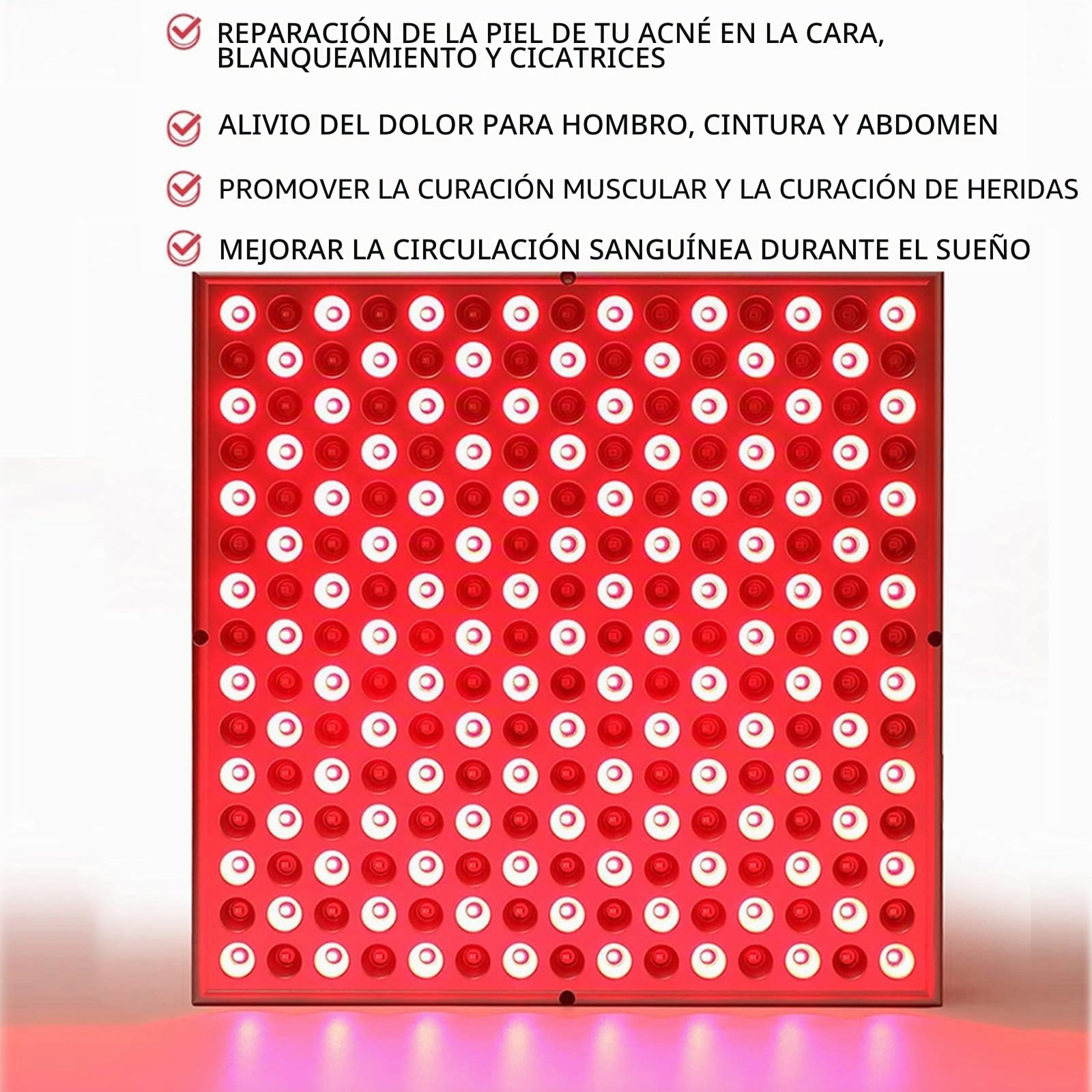 Dispositivo de terapia de luz roja, 45 W con 225 LED, infrarrojo cercano de 850 nm y rojo profundo de 660 nm para aliviar el dolor corporal y mejorar la calidad del sueño