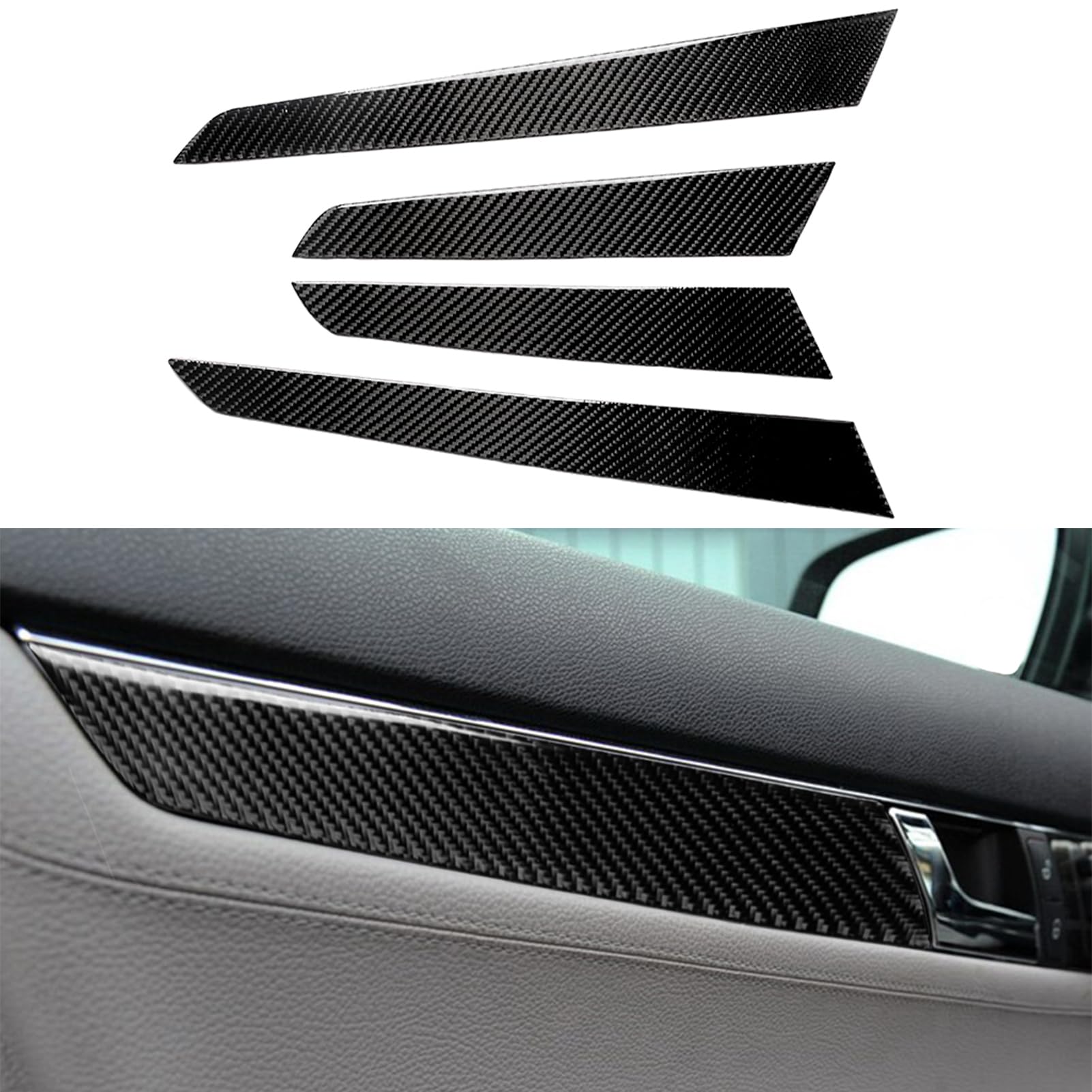 NVCNX Real Carbon Fiber Trim for Mercedes-Benz C-Class Interior Accessories