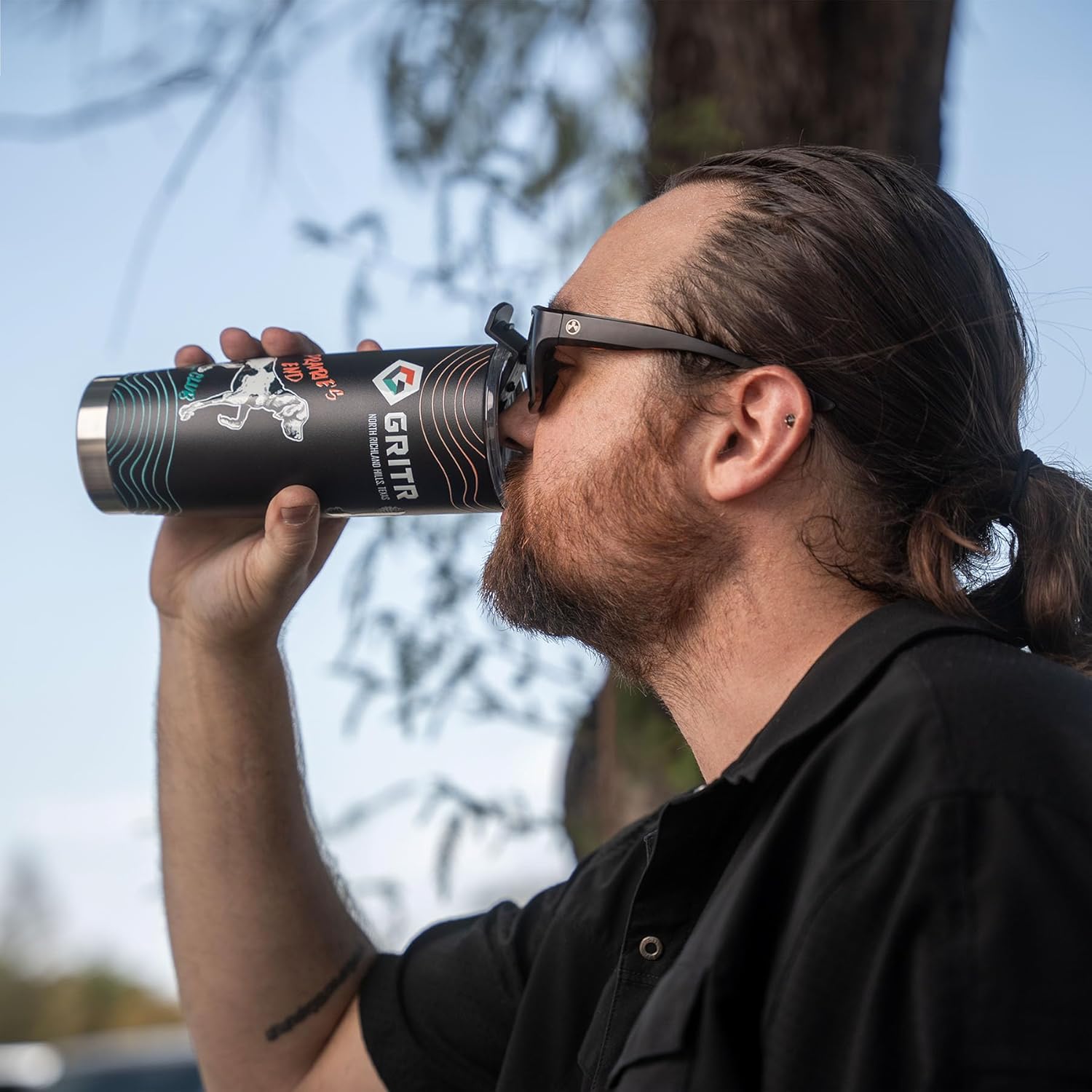 GRITR 20 oz/600 ml Stainless Steel Double Wall Vacuum Insulated Tumbler for Coffee, Tea, Water, Smoothie | Leakproof Reusable Travel Mug w/Lid for Men & Women - Image 5