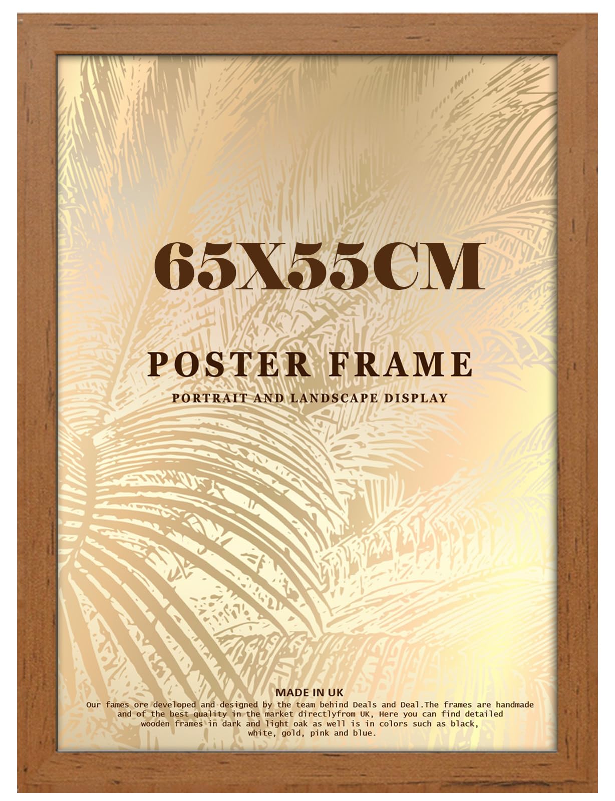 DEALS ON DEAL Minimalist Slim Profile Walnut Poster Frame 55x65cm MDF Picture Frame for Jigsaw Puzzles Shatter-Proof Front Portrait/Landscape Ideal for Home & Office Décor