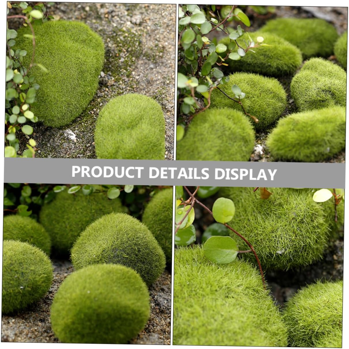 10pcs Artificial Mossy Stones Outdoor Decor for Patio Faux Plants Moss Wall Ornament