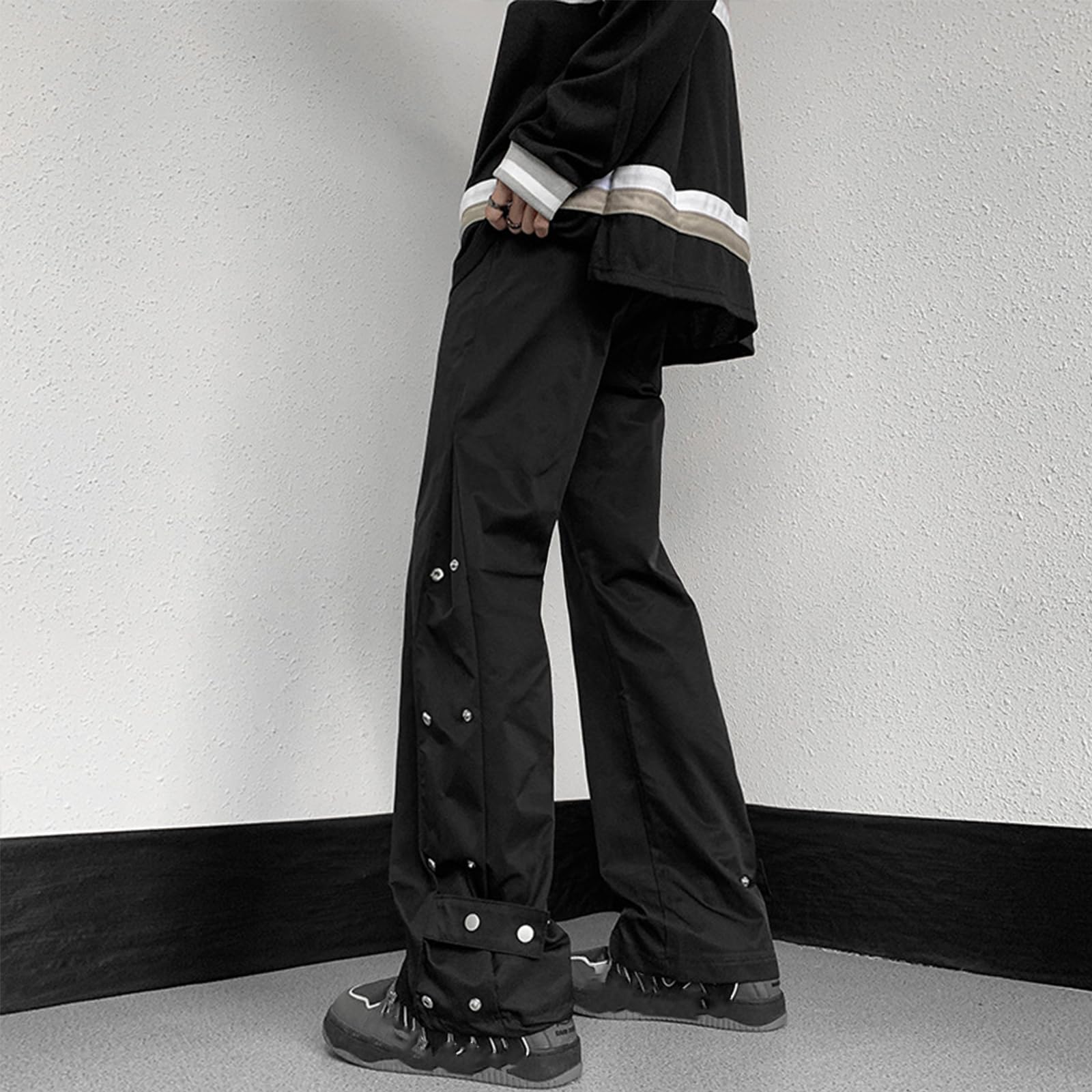 Linsennia Pantaloni Cargo Donna Larghi Y2k Pantaloni Impermeabili Vita Alta Parachute Pants Trekking Leggero