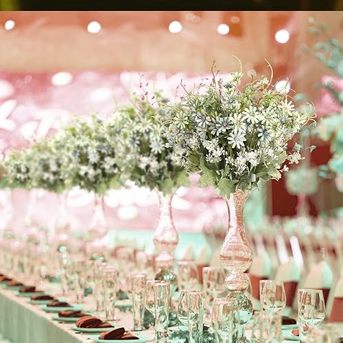 Miniatura 6 de 6 paquetes de flores silvestres artificiales, margaritas, flores de seda falsas, ramos silvestres resistentes a los rayos UV, plantas de plástico