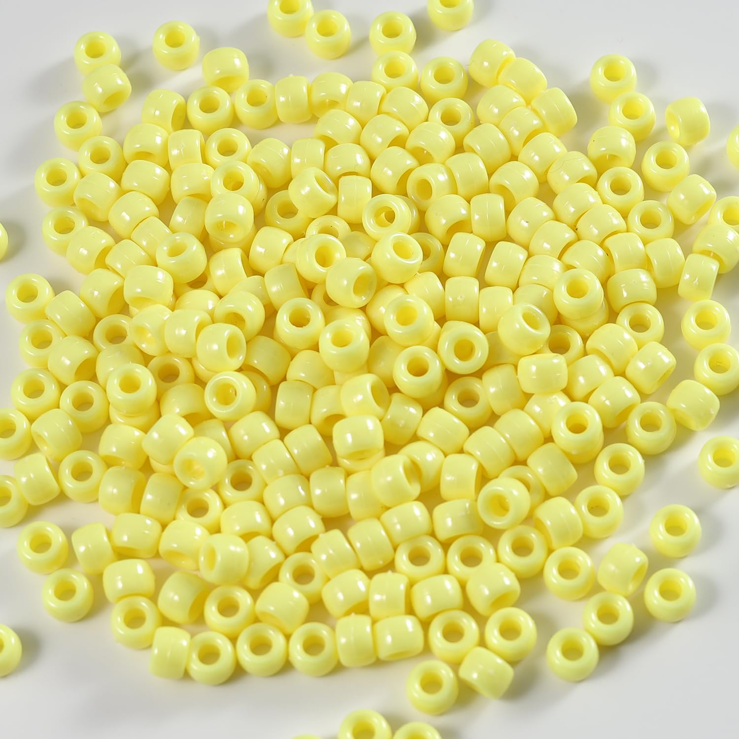Gxueshan 1000 Pcs Acrylic Pony Beads 6x9mm Bulk for Bracelet Necklace Jewelry Making Earring Hair Braiding Kandi Beads