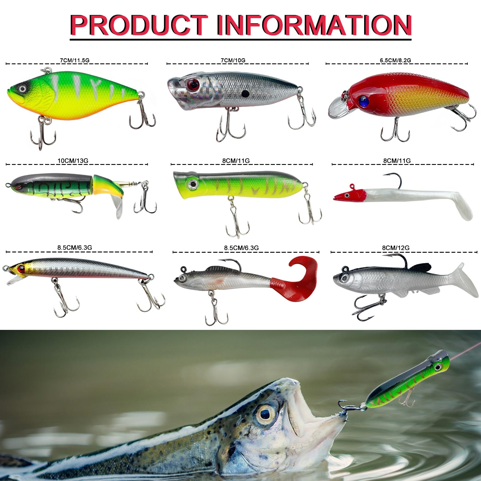 Kit di esche da pesca da 353 pezzi, include esche morbide, pesciolini, crankbait, spinnerbaits, cucchiai, piombi, girelle, esche da pesca per acqua dolce e salata