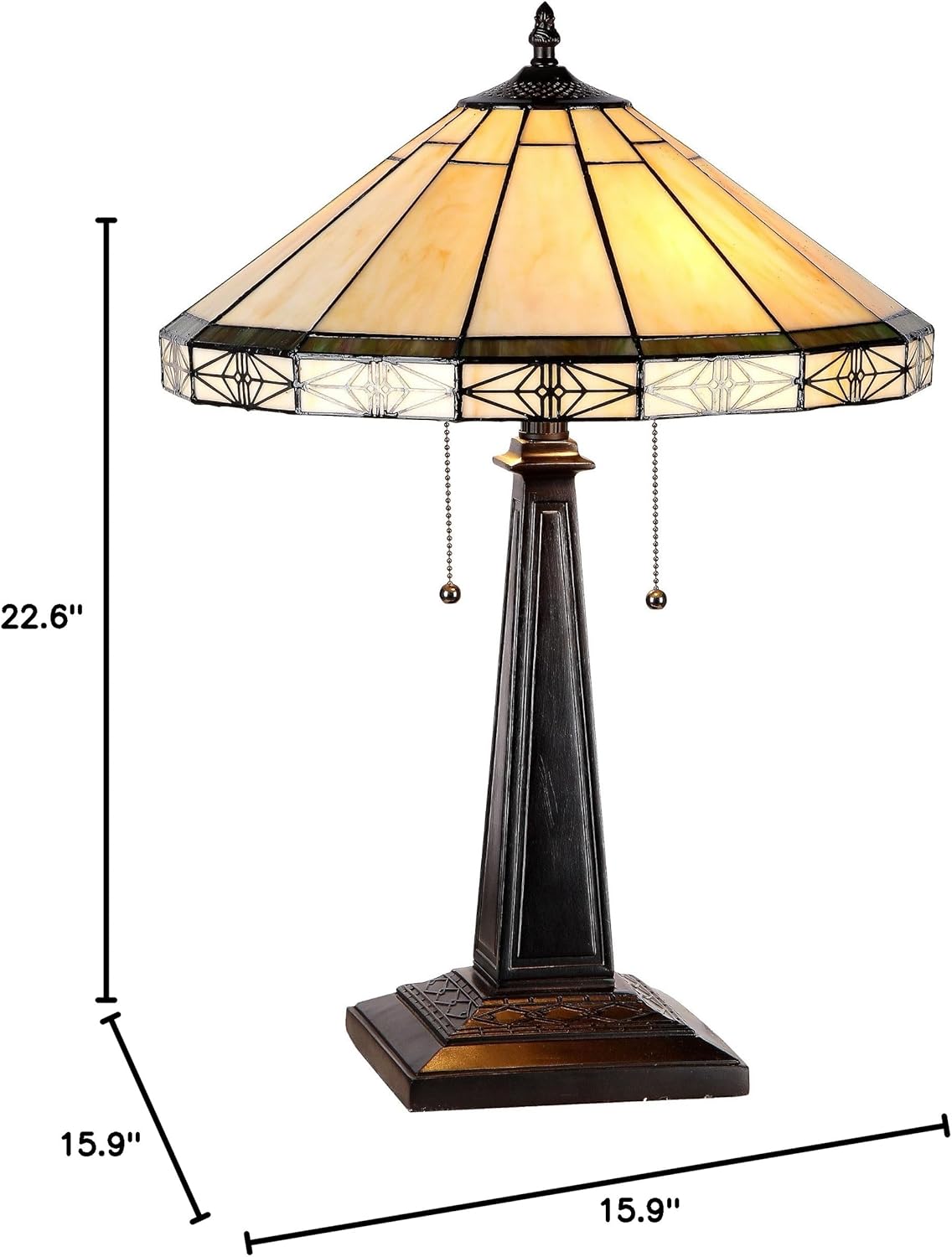 Tiffany-Style 2 Light Mission Table Lamp 16" Shade