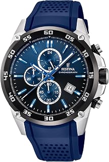 Festina Herrenuhr Analog aus Edelstahl und Kautschuk Blau F20330/A