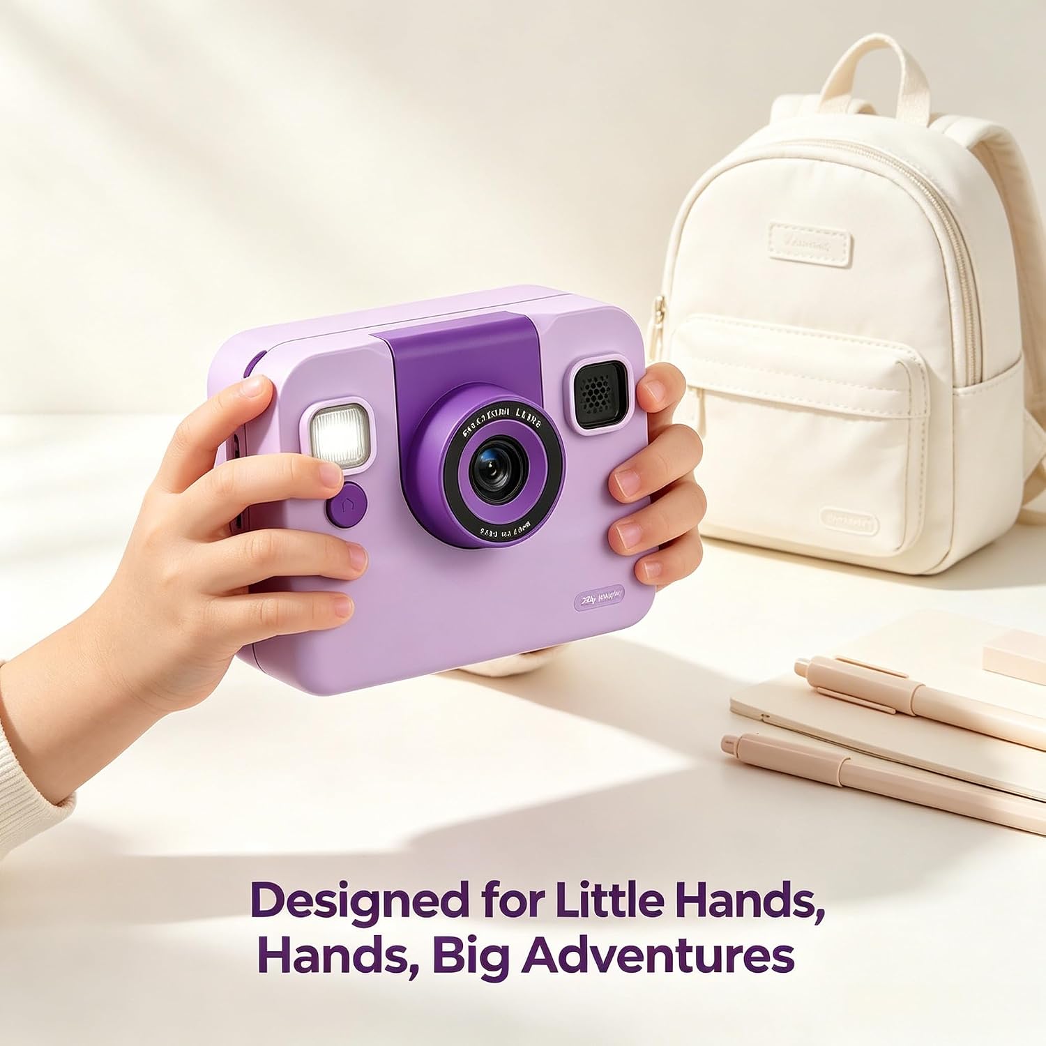 Kids Instant Print Camera, 1080P Video Selfie Toddler Camera with Thermal Printer, 32GB SD Card, 2.4 Inch Screen, Reversible Lens, Birthday Gift for 4 Year Old Girl Boy Kid