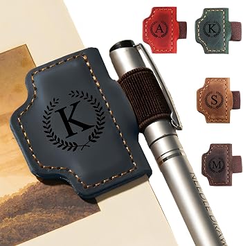 MOTEERLLU Custom Magnetic Bookmarks for Women Men, Leather Book Marker Gifts for Book Lovers, Readers, Teachers, Mom, Personalized Initial Bookmark Holder Page Marker for Reading