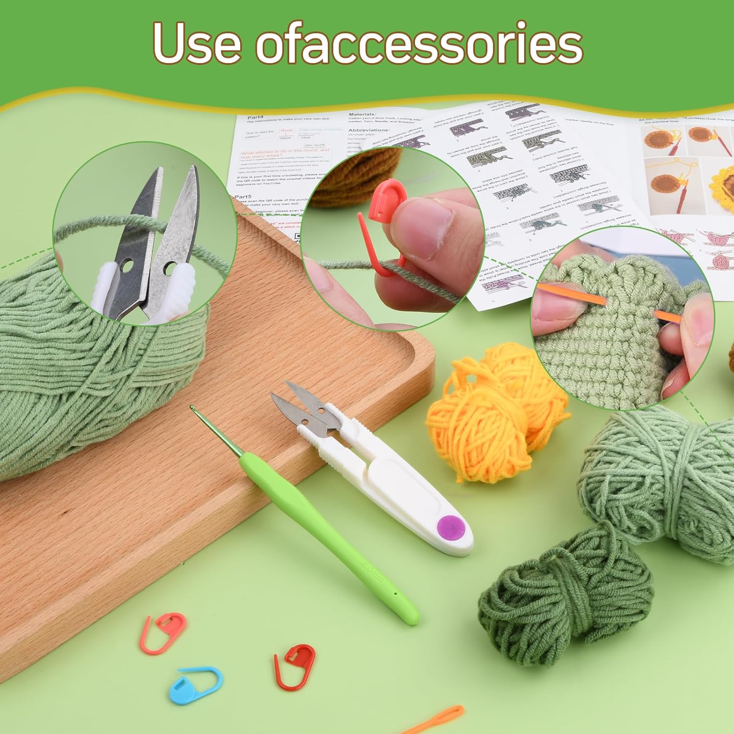 Sunflowers Crochet Set for Beginners Crochet Kit for Sunflower Phone Bag Crochet Set for Beginners with Crochet Thread Sunflower with Crochet Needle Set