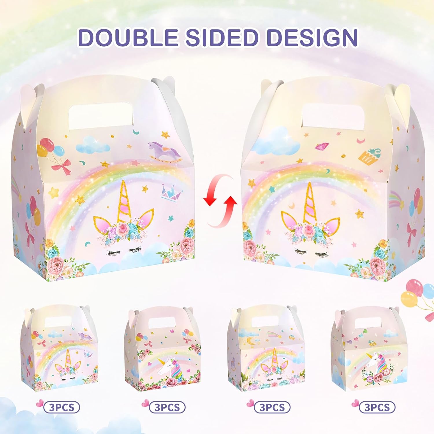 WERNNSAI 12 Pcs Unicorn Party Favor Boxes + Unicorn Piñata